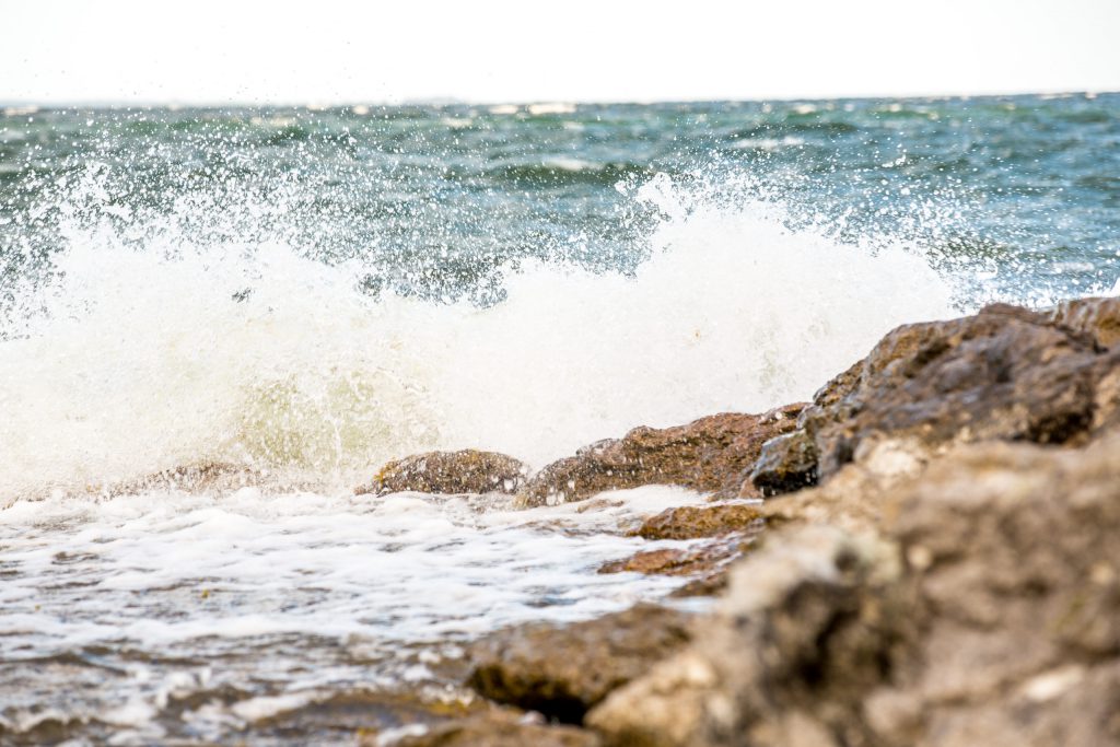 Vågor mot kust