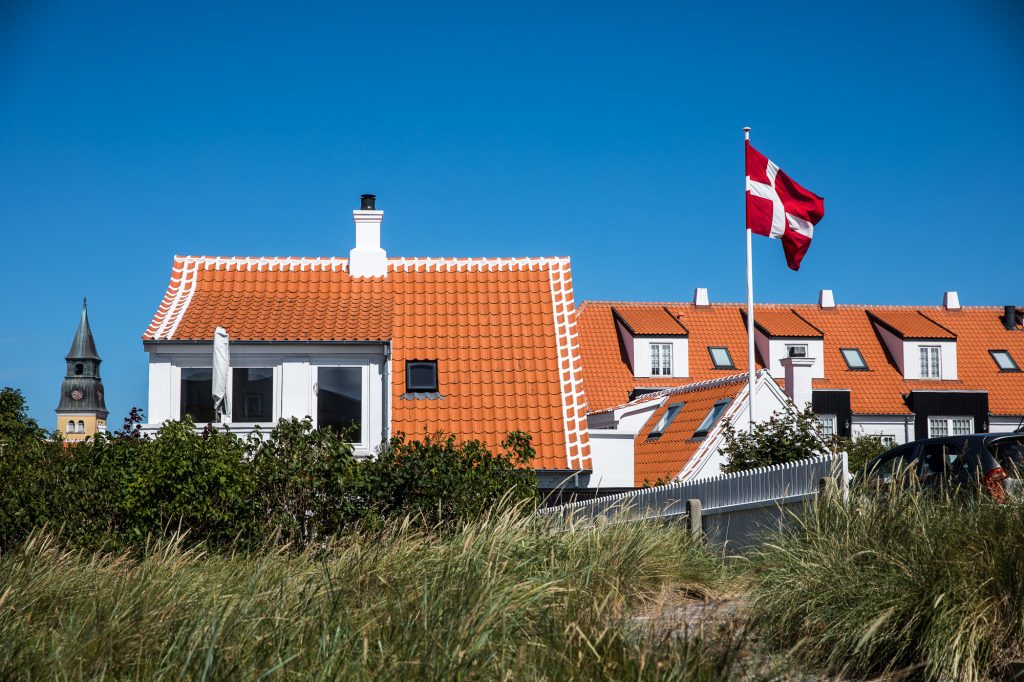 Danska hus och flagga