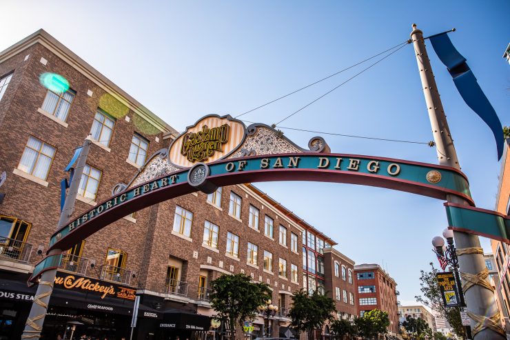 San Diego big sign for Gaslamp quarter