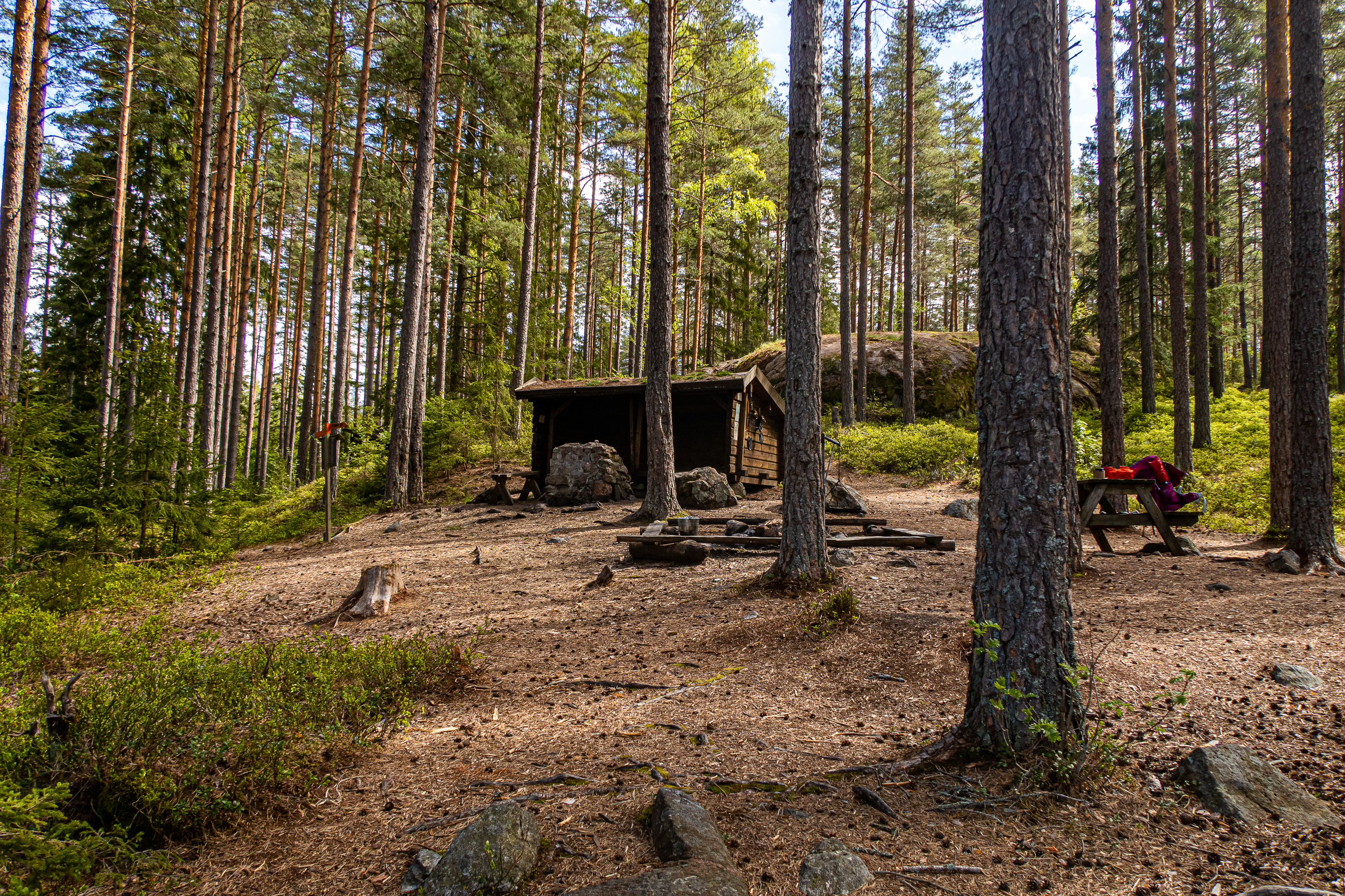 Vindskyddet vid Vikitteln, Sörmlandsleden etapp 30