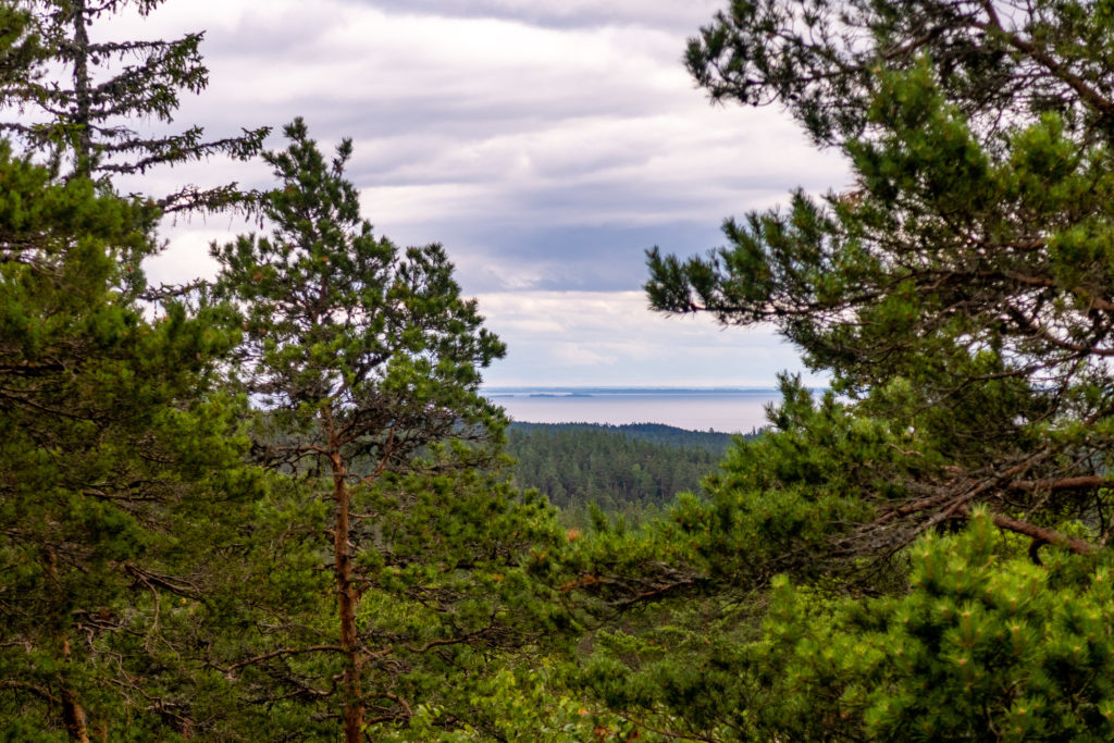 Utsikt över Vättern från Lilla Trollkyrkan i Tivedens nationalpark
