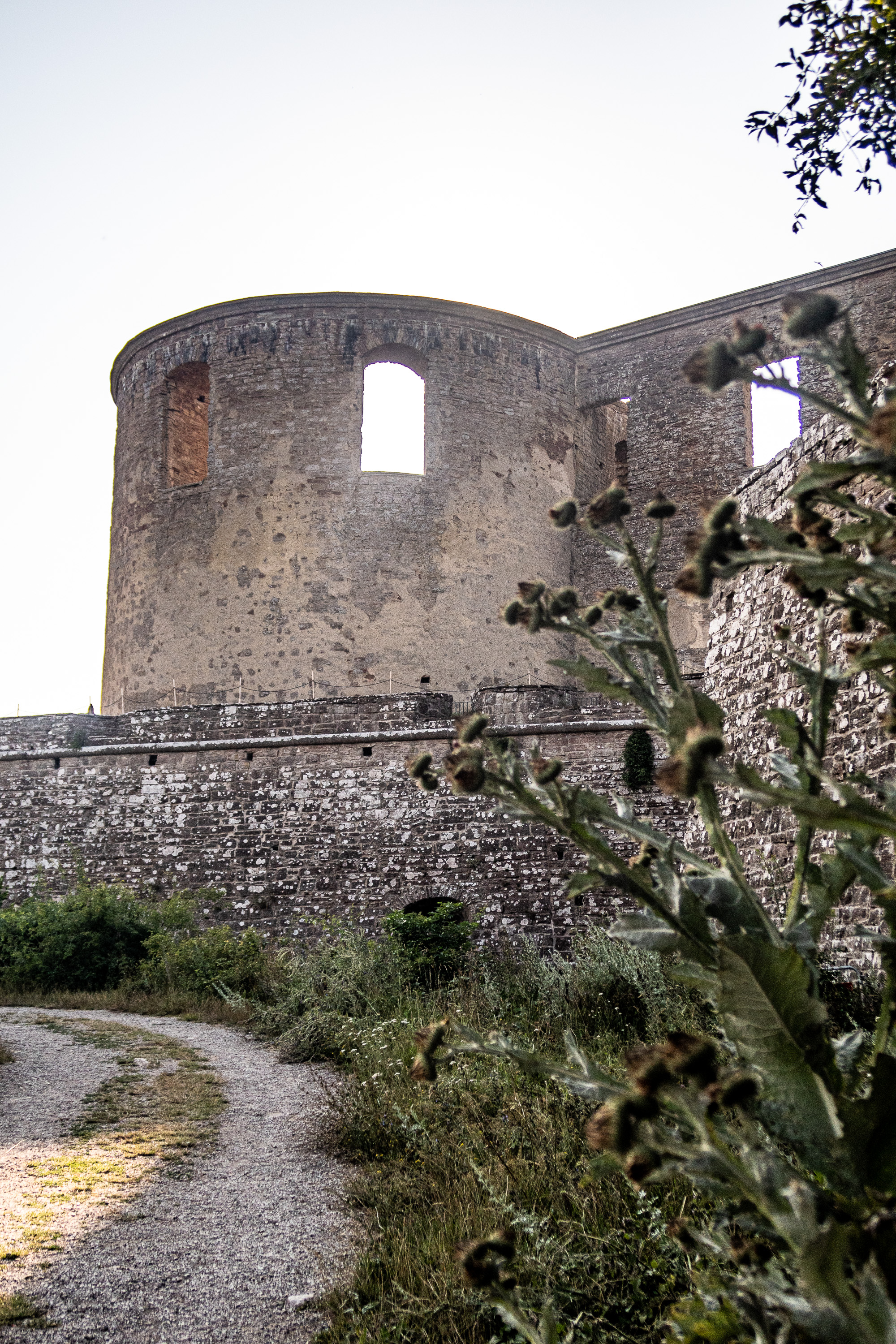 Borgholms slott i motljus.