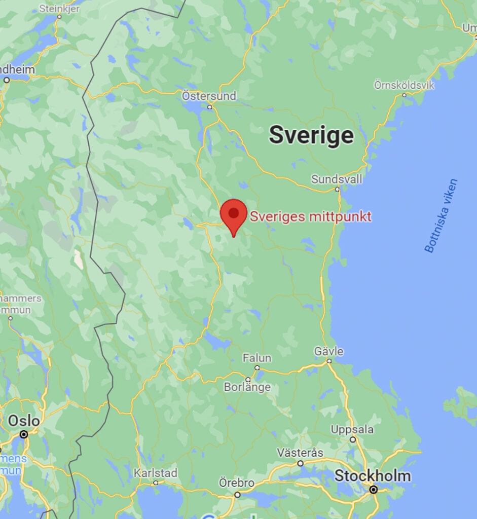 Karta Sveriges Mittpunkt