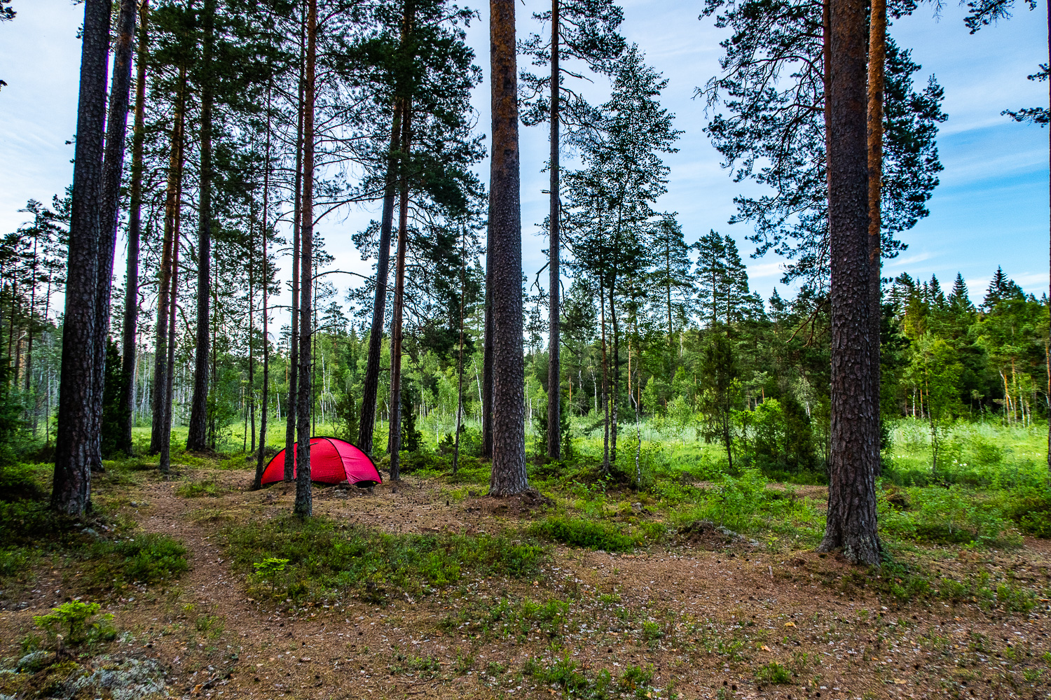 Tältet Hilleberg Niak på Näckön vid Norra Kvills nationalpark