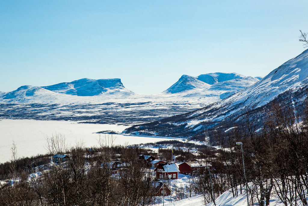 Utsikt över Lapporten från Björkliden, vintertid