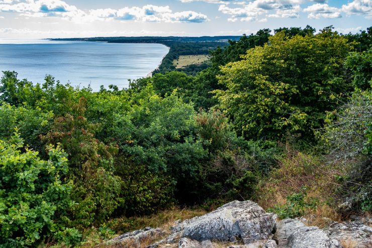 Utsikt från högsta punkten i Stenshuvud nationalpark