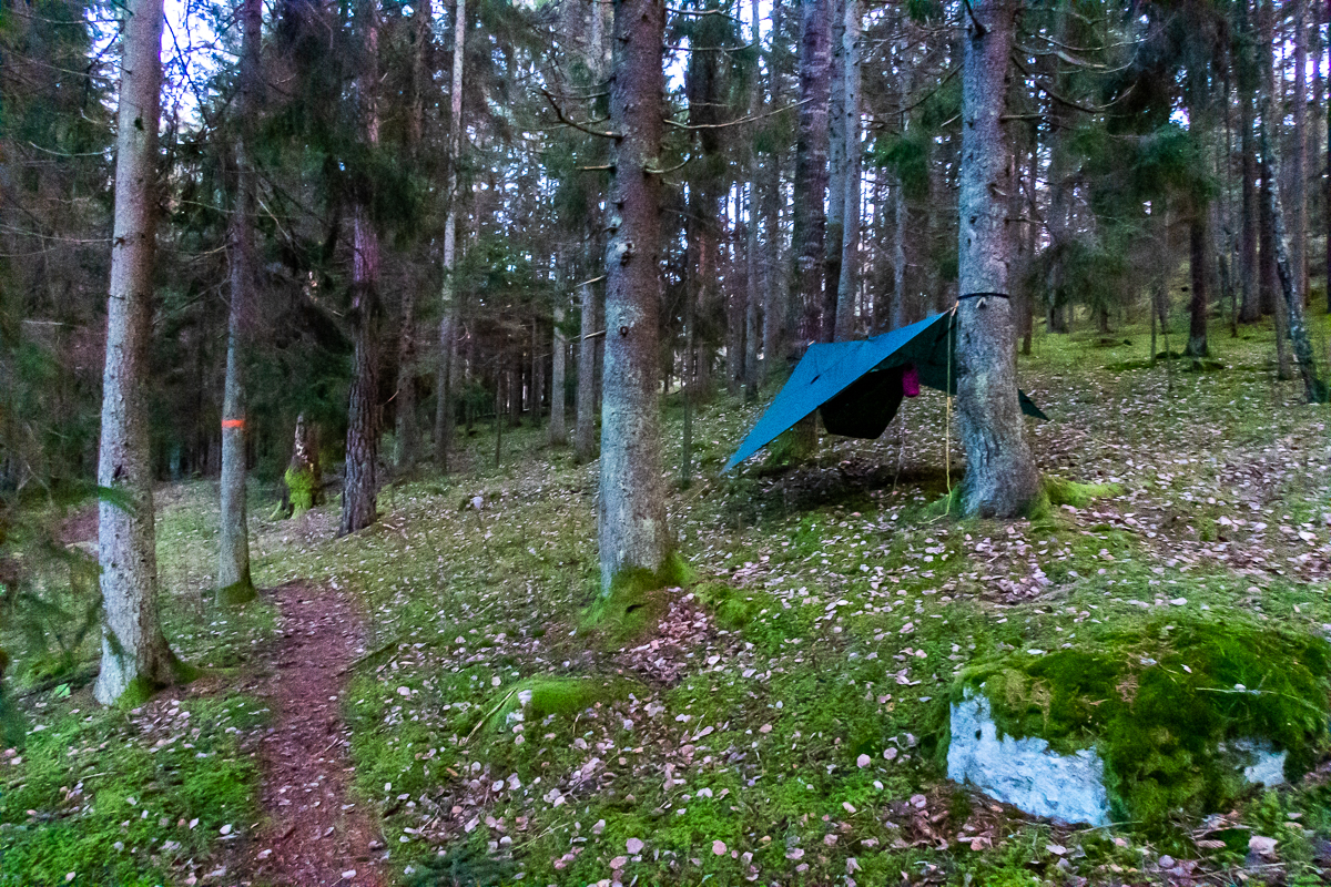 Första natten i hammock - full uppsättning