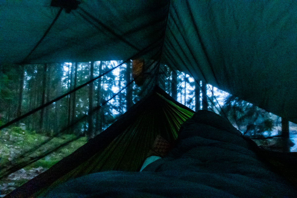 Utsikt från hammock och hängmattan Lesovik Draka