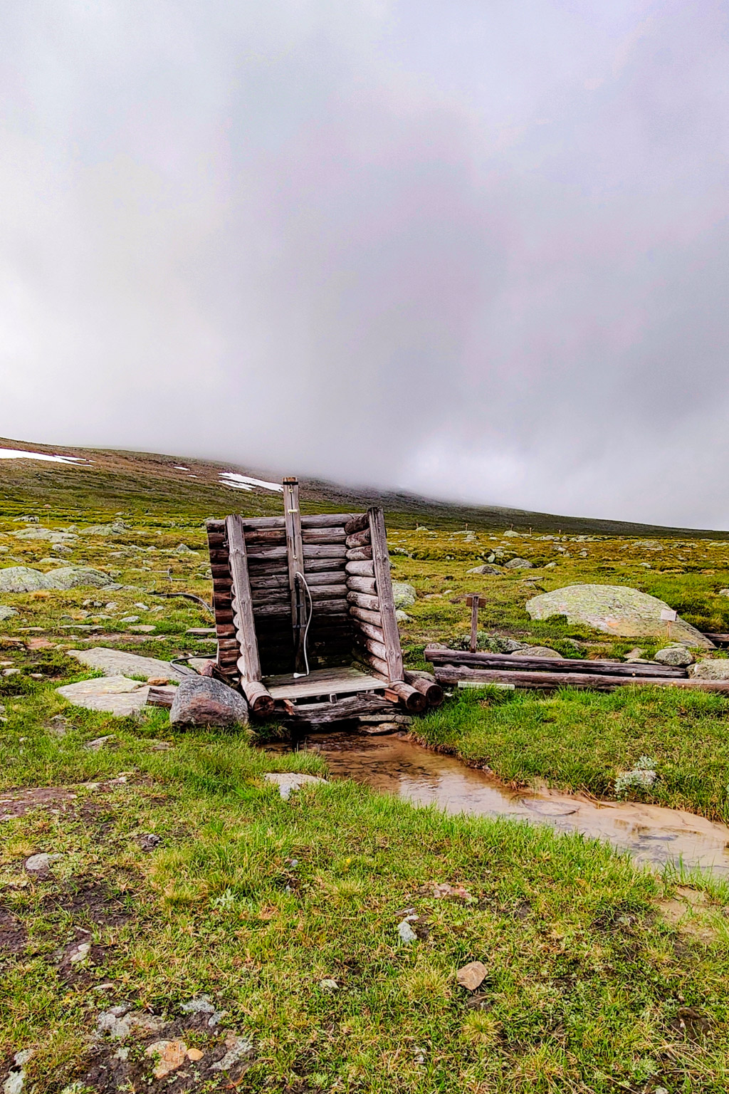 Uteduschen vid Gåsenstugorna bjuder på fjällkallt vatten