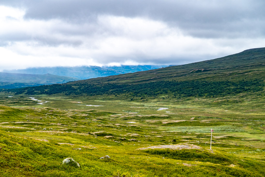 Kalfjället i Jämtlan/Härjedalen på vandring emot Helags fjällstation